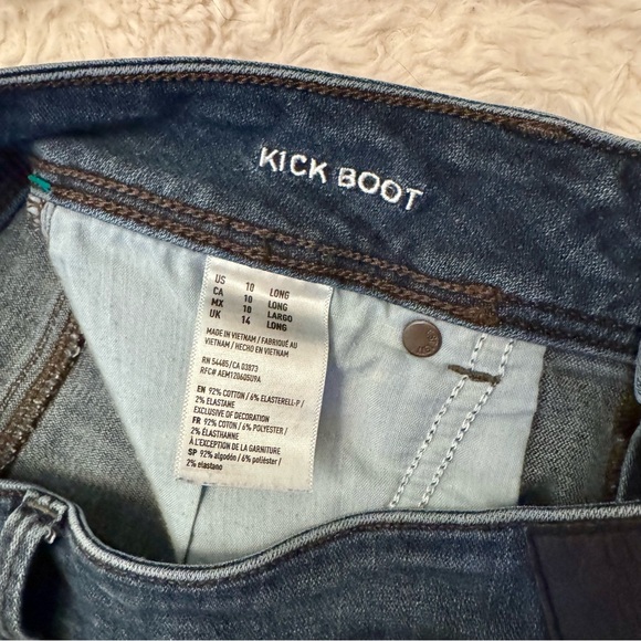 American Eagle Kick Boot Jeans | Dark Wash | Size 10 Long - Picture 3 of 7